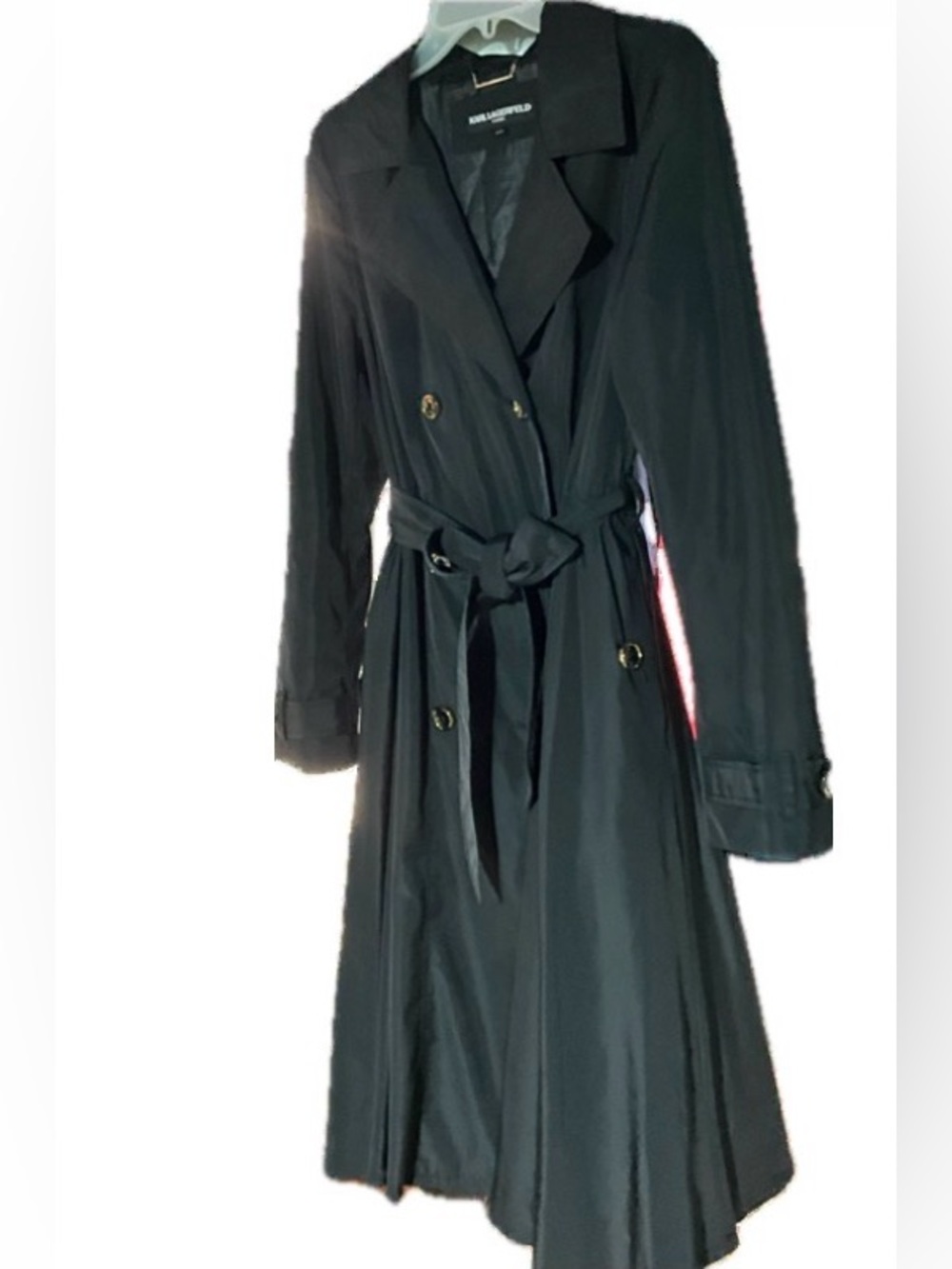 Karl Lagerfeld Paris Classy Black Trench Coat